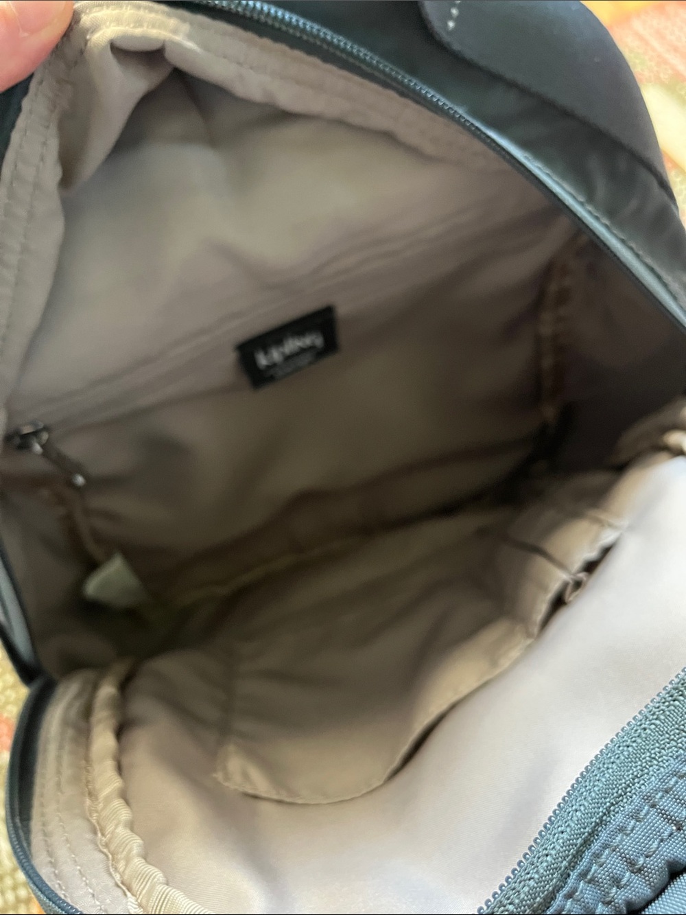 Kipling Kae Small Backpack Gray Blue Crinkle Nylon Lightweight EUC - Picture 6 of 9